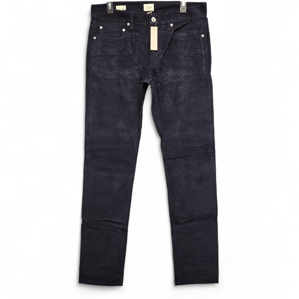 J.Crew‎ 484 Corduroy Pants Mens 32x34 Slim Fit Tapered Leg Navy Blue NEW w/ Tag